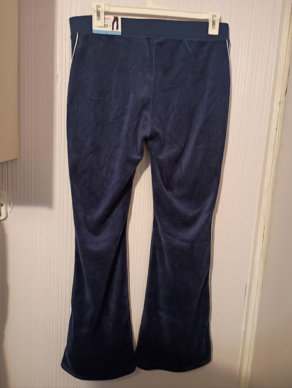 New! Juicy Couture Women's Cotton Velour Pickleball Pant - Navy Size Large - Picture 4 of 6